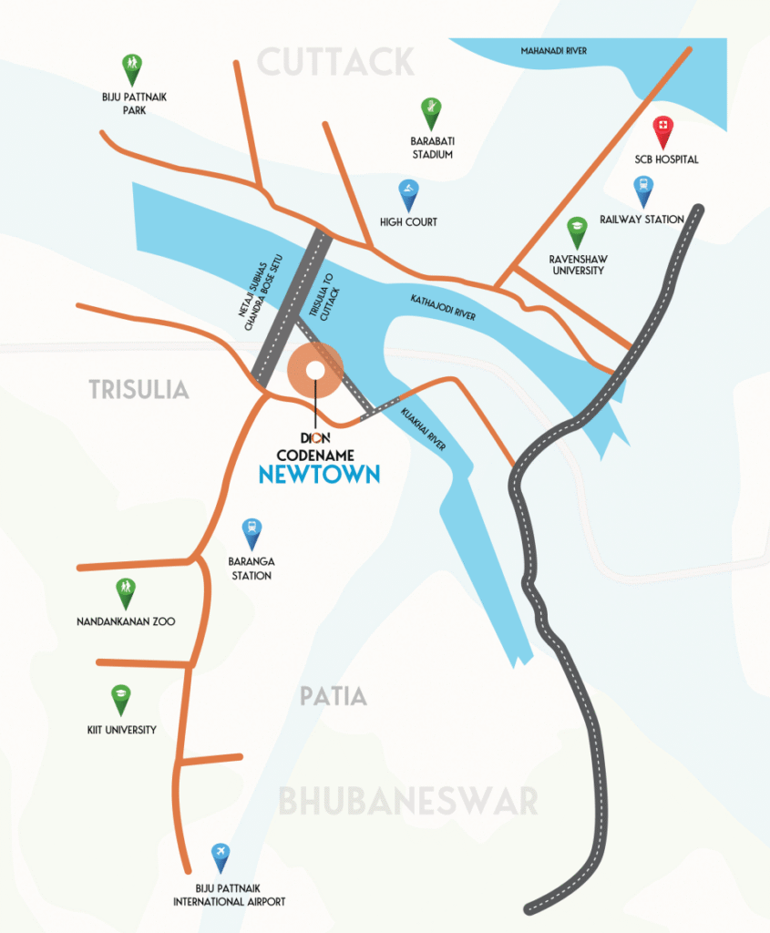Dion Codename Newtown Location Map Trisulia Cuttack