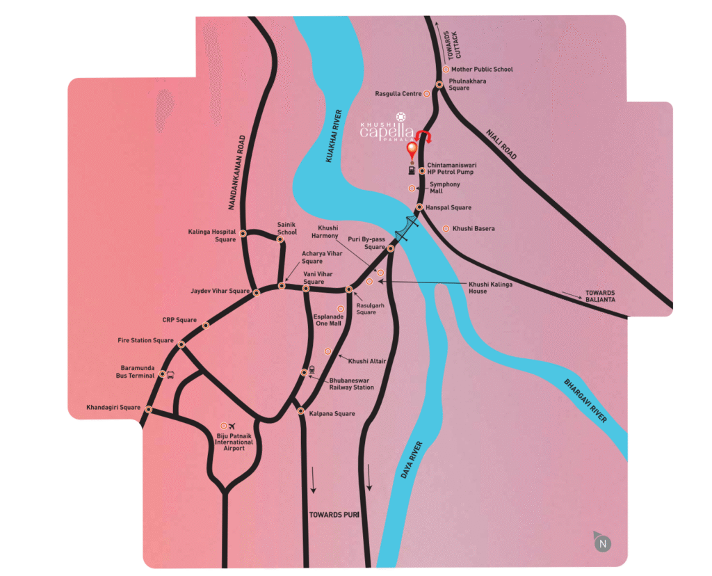 Khushi Capella Location Map in Pahala Bhubaneswar